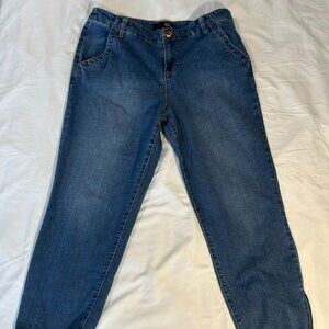 1822 Denim Jeans Womens Medium Wash Mid Rise Zip Bottom Hem Detail Size 12/31